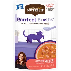 Rachael Ray Nutrish Purrfect Broths Classic Salmon Recipe Wet Cat Food, 1.4-oz, case of 24