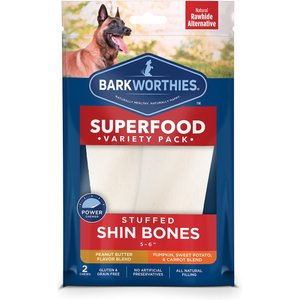 Barkworthies Stuffed Beef Bone Variety Pack Dog Chews, 2 count