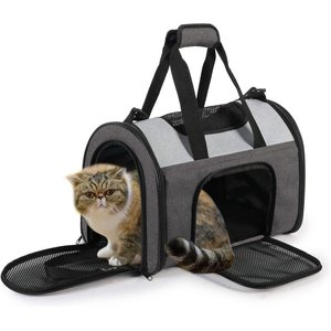 Jespet Soft-Sided Sport Dog & Cat Carrier Bag, Smoke Grey, 16-in