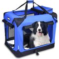 Jespet 3-Door Collapsible Soft-Sided Dog Crate, Blue, 30 inch