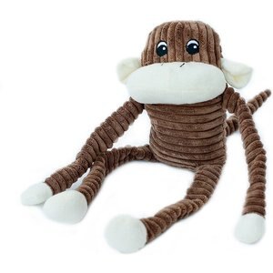 ZippyPaws Spencer Crinkle Monkey Dog Toy, Brown, Large