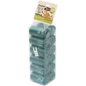ZippyPaws Pick-Up Unscented Roll Dog Poop Bags, Green, 180 count