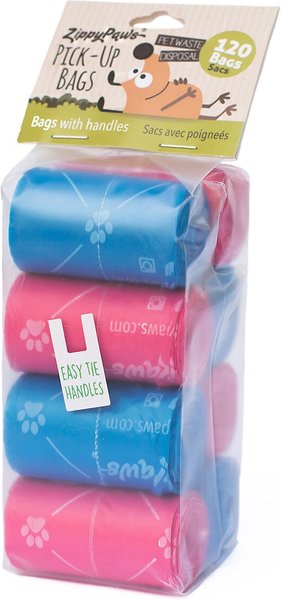 ZippyPaws Pick-Up Unscented Roll Dog Poop Bags, Pink/Blue, 120 count slide 1 of 1