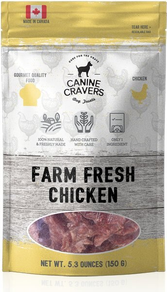 Canine Cravers Farm Fresh Chicken Dehydrated Dog Treats, 5.3-oz pouch slide 1 of 6