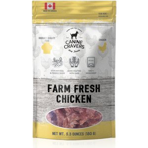Canine Cravers Farm Fresh Chicken Dehydrated Dog Treats, 5.3-oz pouch