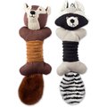 Bone Dry Squirrel & Raccoon Squeaker Bone Dog Toys, 2 count