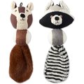 Bone Dry Squirrel & Raccoon Squeaky Plush Dog Toys, 2 count