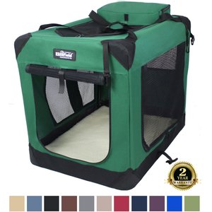 EliteField 3-Door Collapsible Soft-Sided Dog Crate, Green, 24 inch