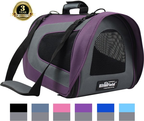 EliteField Deluxe Soft Airline-Approved Dog & Cat Carrier Bag, Purple/Gray, 20-in slide 1 of 5