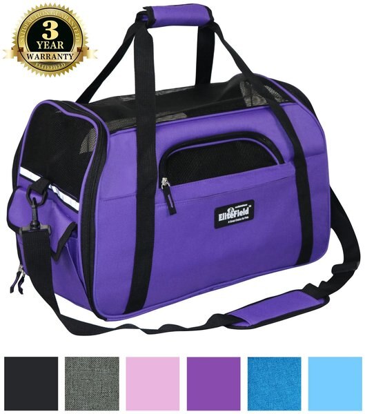 EliteField Soft-Sided Airline-Approved Dog & Cat Carrier Bag, Purple, 17-in slide 1 of 7
