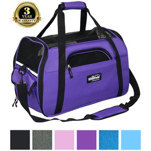 EliteField Soft-Sided Airline-Approved Dog & Cat Carrier Bag, Purple, 17-in