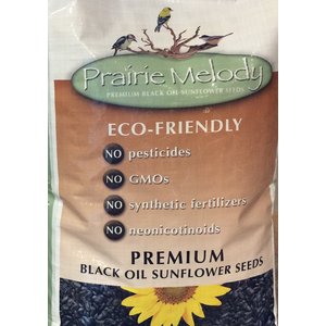Prairie Melody Birdseed Premium Pesticide Free Black Oil Sunflower Bird Food, 12-lb bag