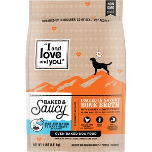 I and Love and You Baked and Saucy Chicken and Sweet Potato Dog Food, 4-lb bag