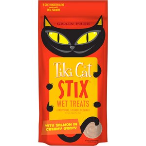 Tiki Cat Stix Salmon in Gravy Grain-Free Wet Cat Treat, 0.5-oz pouch, pack of 6