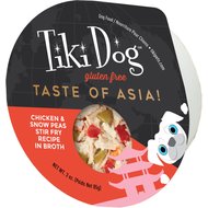 Tiki Dog Taste of Asia Chicken & Snow Peas Stir Fry Recipe in Broth Gluten-Free Wet Dog Food, 3-oz cup, case of 4