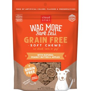 Cloud Star Wag More Bark Less Soft Chews with Peanut Butter Grain-Free Dog Treats, 20-oz bag