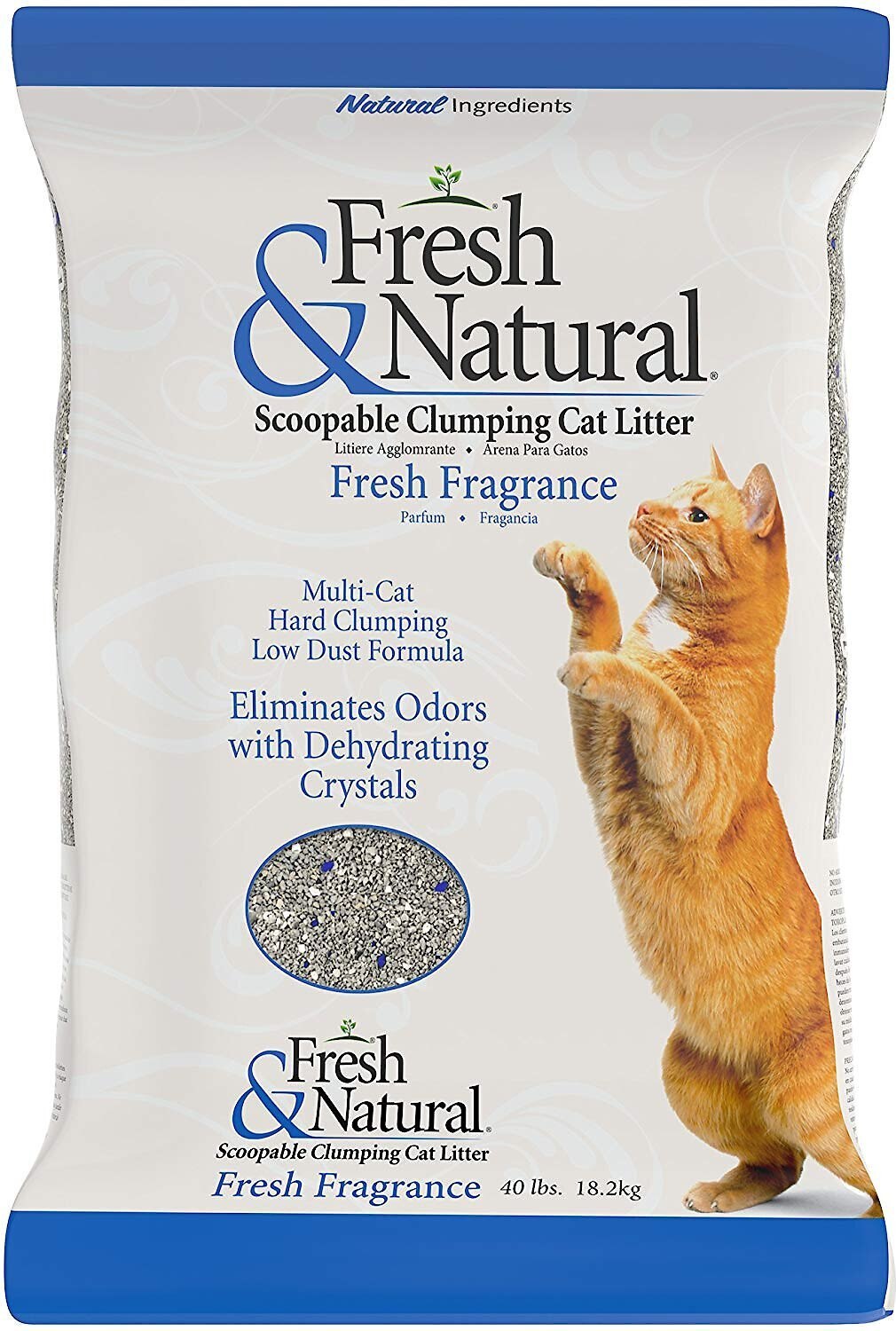 FRESH & NATURAL Scented Clumping Clay Cat Litter, 40lb bag
