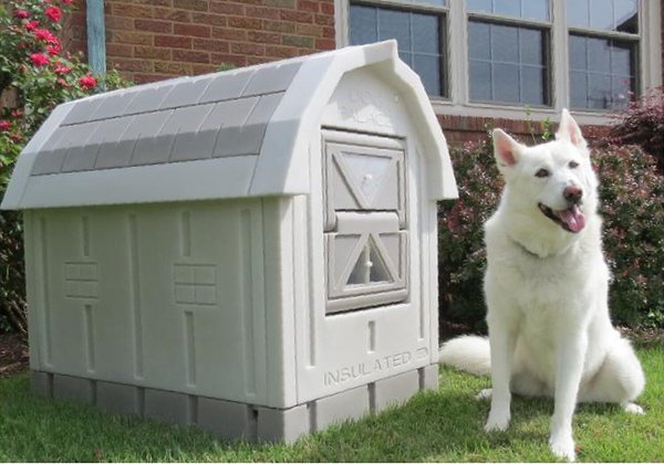 Dog Palace Dog House & Fleece Bed, Grey/Taupe slide 1 of 9