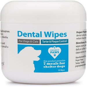 Project Paws Dog & Cat Dental Wipes, 50 count
