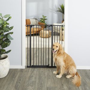 Frisco Steel Extra Tall Auto-Close Dog Gate, 41-in, Black