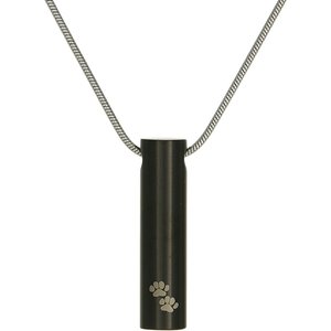 A Pet’s Life Onyx Paw Cylinder Necklace