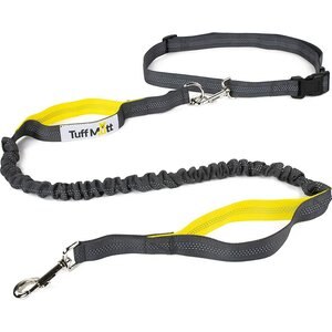 Tuff Mutt Hands Free Bungee Dog Leash, Gray/Yellow