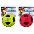 Nerf Dog Squeaker Bash Tennis Ball Dog Toy, Green/Red, 2 count