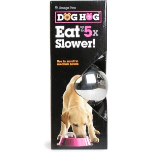 Omega Paw Dog Hog Slow Dog Feeder, Silver, Small