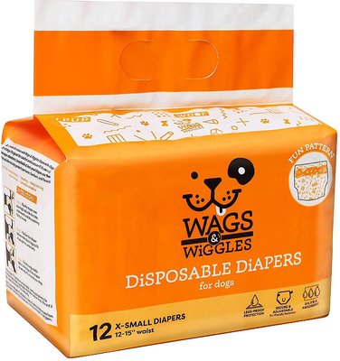 Wags & Wiggles Male & Female Dog Diapers, 12 count, slide 1 of 1