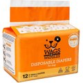 Wags & Wiggles Male & Female Dog Diapers, Orange, X-Small: 12 to 15-in waist, 12 count