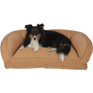 Carolina Pet Quilted Orthopedic Bolster Dog Bed w/Removable Cover, Saddle, Small/Medium