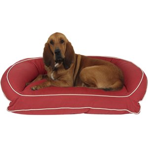 Carolina Pet Classic Canvas Bolster Dog Bed with Removable Cover, Red, Large/X-Large