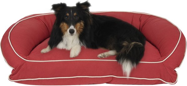 Carolina Pet Classic Canvas Orthopedic Bolster Dog Bed w/Removable Cover, Red, Small/Medium slide 1 of 6