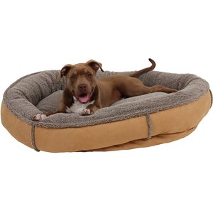 Carolina Pet Comfy Cup Memory Foam Bolster Dog Bed w/Removable Cover, Saddle, Large