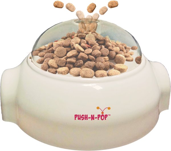 Ethical Pet Push-N-Pop Treat Dispenser Dog Toy, White, 7.5-in slide 1 of 3