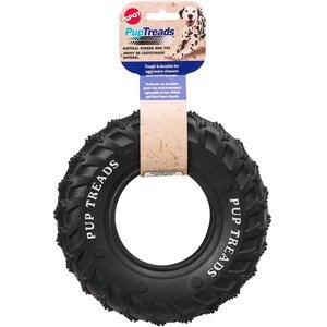 Ethical Pet Pup Treads Rubber Tire Tough Dog Chew Toy, Black, 8-in