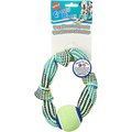 Ethical Pet Colorful Rope Knot Ring Dog Toy, Green, 13-in