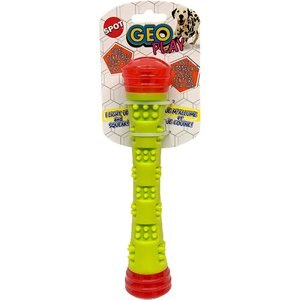 Ethical Pet Geo Play Light & Sound Stick Squeaky Dog Chew Toy, Color Varies, Small