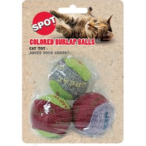 Ethical Pet Burlap Balls Cat Toy with Catnip, 1.5-in, 3 pack