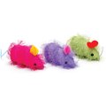 Ethical Pet Shaggy Mouse Cat Toy with Catnip, Color Varies, 4-in