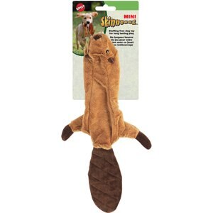 Ethical Pet Mini Skinneeez Beaver Stuffing-Free Squeaky Plush Dog Toy
