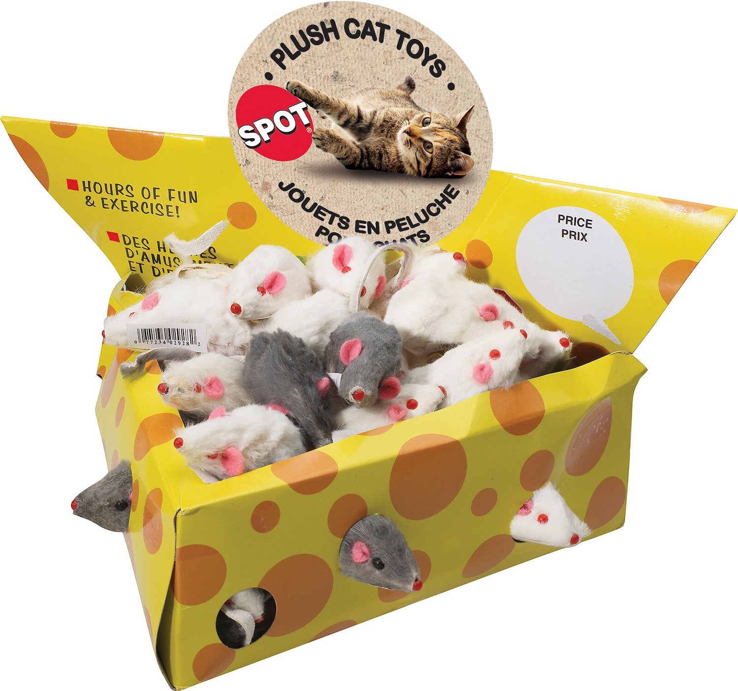 Ethical Pet Spot Felt Mice 6 countAssorted Colorful Cat Toys with Catnip 