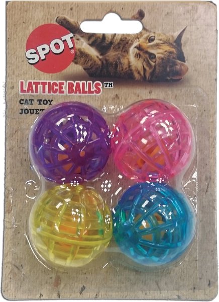 Ethical Pet Lattice Balls Plastic & Bell Cat Toy, Color Varies, 1.5-in, 4 count slide 1 of 1