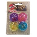 Ethical Pet Lattice Balls Plastic & Bell Cat Toy, Color Varies, 1.5-in, 4 count