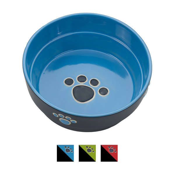 Ethical Pet Fresco Ceramic Dog & Cat Bowl, Blue, 1-cup slide 1 of 2