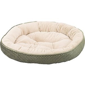 Ethical Pet Sleep Zone Checkerboard Napper Bolster Dog Bed, Sage, 20-in