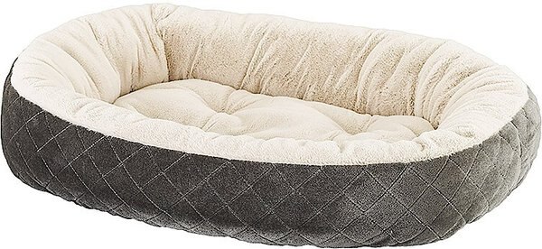 Ethical Pet Sleep Zone Quilted Oval Cuddler Bolster Dog Bed, Gray, 26-in slide 1 of 2