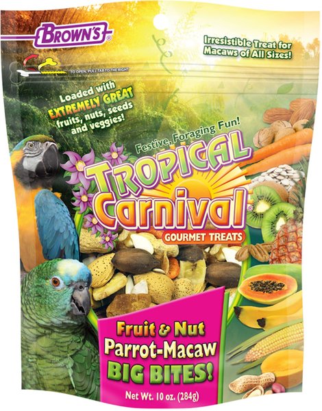 Brown's Tropical Carnival Fruit & Nut Macaw Big Bites! Bird Treats, 10-oz bag slide 1 of 2
