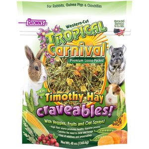 Brown's Tropical Carnival Natural Timothy Hay Craveables! Small Animal Food, 48-oz bag