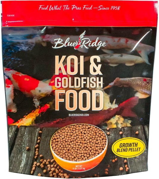 Blue Ridge Koi & Goldfish Blend Pellet Growth Formula Koi & Goldfish Food, 5-lb bag slide 1 of 2